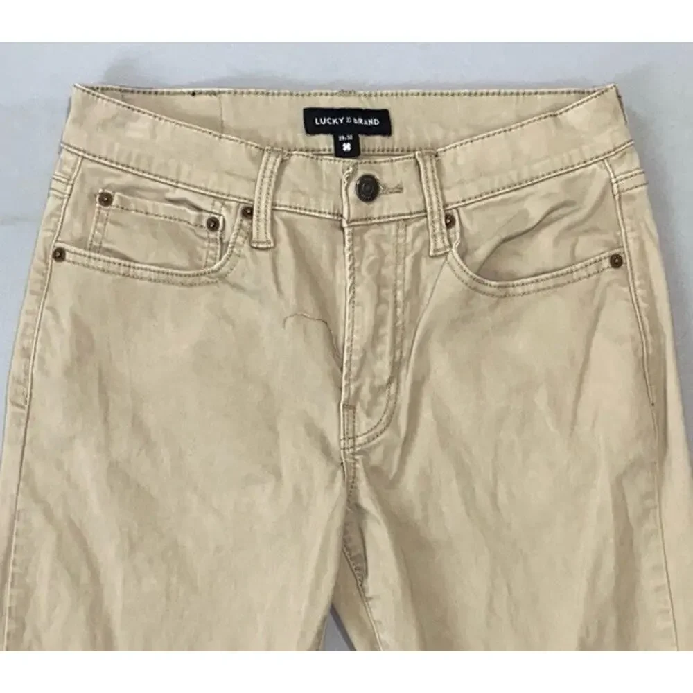 Lucky Brand 121 Slim Straight Soft Sateen Stretch Jeans. Greige, Men's 29X31 GUC
